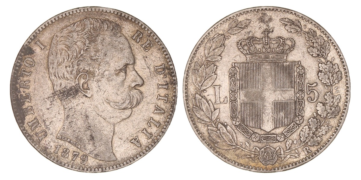 Italy. Umberto I. 5 Lire. 1879.