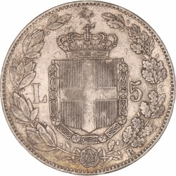 Italy. Umberto I. 5 Lire. 1879.