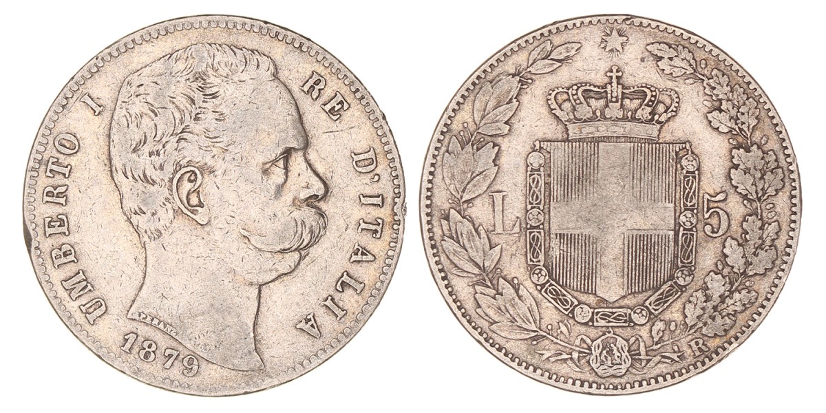 Italy. Umberto I. 5 Lire. 1879.