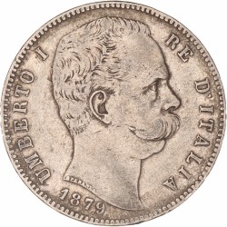 Italy. Umberto I. 5 Lire. 1879.