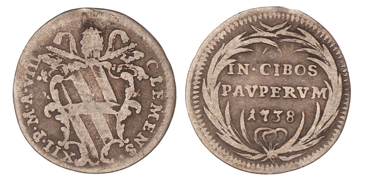 Italian States. Papal states. Clement XII. 1 Grosso. 1738.