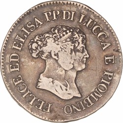 Italian States. Lucca. Felix and Elisa. 5 Franchi. 1805.