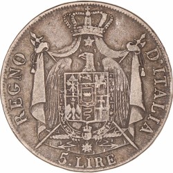 Italian States. Napoleonic Kingdom. Napoleon I. 5 Lire. 1808 M.