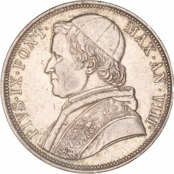 Italian States. Papal states. Pius IX. 1 Scudo. 1853 R.