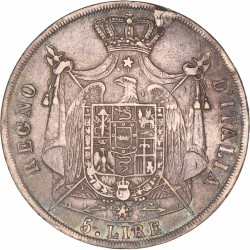 Italian States. Napoleonic Kingdom. Napoleon I. 5 Lire. 1812 B.