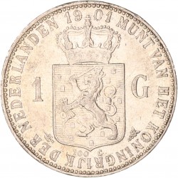 1 Gulden. Wilhelmina. 1901. Zeer Fraai / Prachtig.