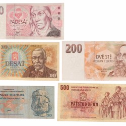 Czech-Slovakia. Lot 12 notes. Banknote. Type 1925-1953. - Very good – UNC.