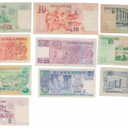 Singapore. Lot 10 notes. Banknote. Type ND. - Very good – UNC.
