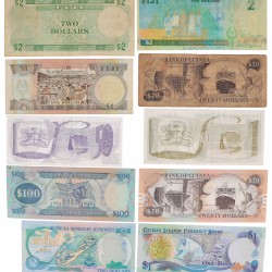 World. Lot 10 notes. Banknote. Type ND. - Good - UNC.