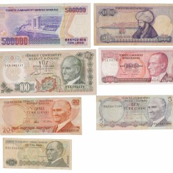 Turkey. Lot 19 notes. Banknote. Type 1930-1970. - Very good – UNC.