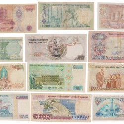 Turkey. Lot 19 notes. Banknote. Type 1930-1970. - Very good – UNC.