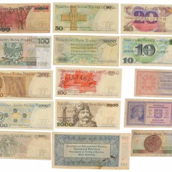 Poland. Lot 15 notes. Banknote. Type 1979-1994. - Fine – UNC.