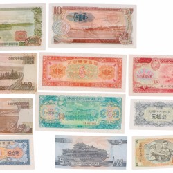 North Korea. Lot 22 notes. Banknote. Type 1947-1978. - Fine – UNC.