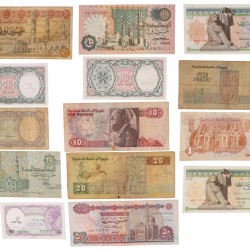 Egypt. 5/3x10/3x25/2x50 Piastres/1/5/10/20/50 Pounds. Banknote. Type 1979-1999. - Very good – UNC.