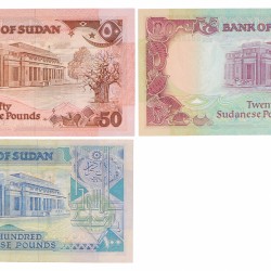 Sudan. 20/50/100 Pounds. Banknote. Type 1987-1990. - Fine – UNC.