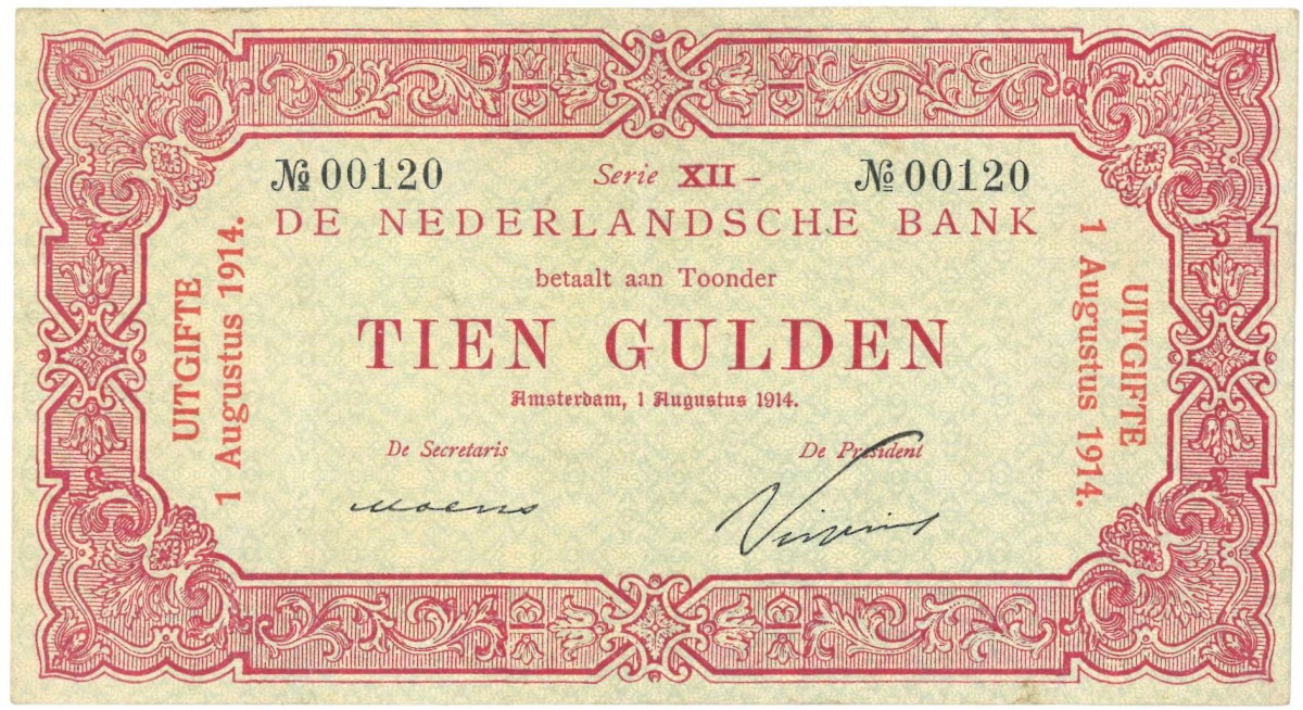 Nederland. 10 gulden. Bankbiljet. Type 1914. - Zeer Fraai -.