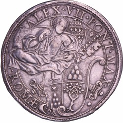 Italian states. Papal states. Alexander VII. Piastra. N.D. (1655–1667)