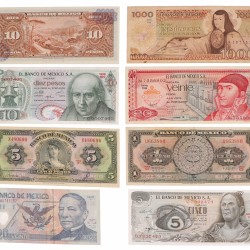 Mexico. Lot 20 notes. Banknote. Type 1957-2001. - Very fine / Extremely fine.