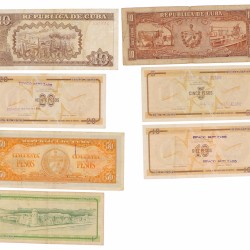 Cuba. Lot 7 notes. Banknote. Type 1950-2000. - Good – Very fine.