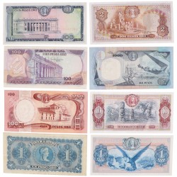 Colombia. Lot 8 notes. Banknote. Type 1953-1980. - Very fine – UNC.