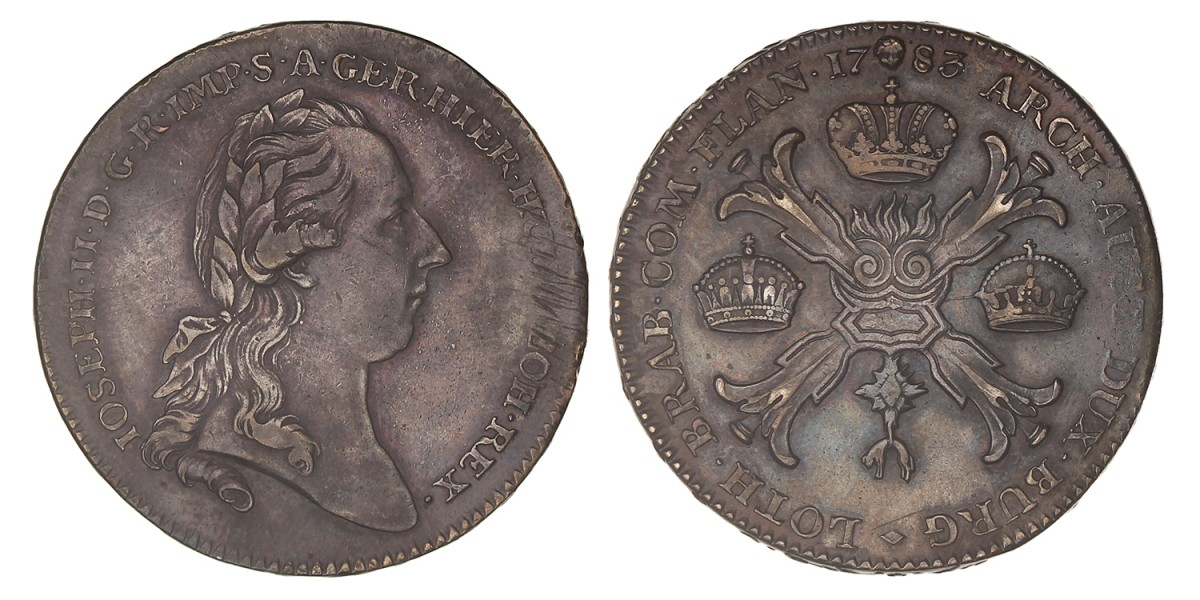 Kronenthaler. Brabant. Brussel. Joseph II. 1783. Zeer Fraai / Prachtig.