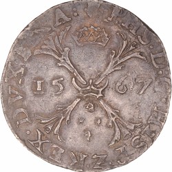 Bourgondische Rijksdaalder. Brabant. Antwerpen. Filips II. 1567. Zeer Fraai.