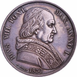 Italian states. Papal states. Pius VIII. Scudo. 1830 B.