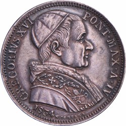 Italian states. Papal states. Gregory XVI. 50 Baiocchi. 1834.