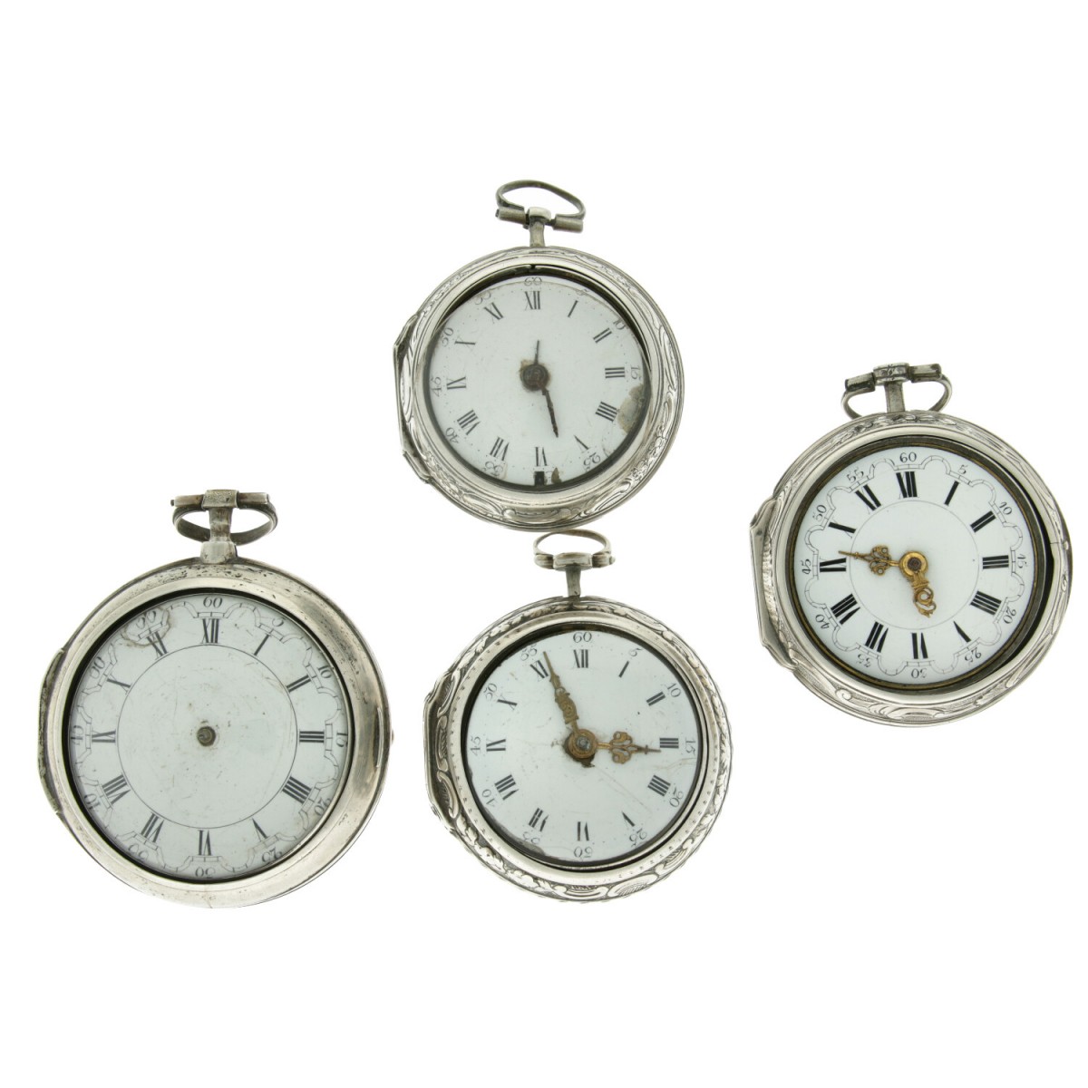 Lot zilveren herenzakhorloges ca. 1850