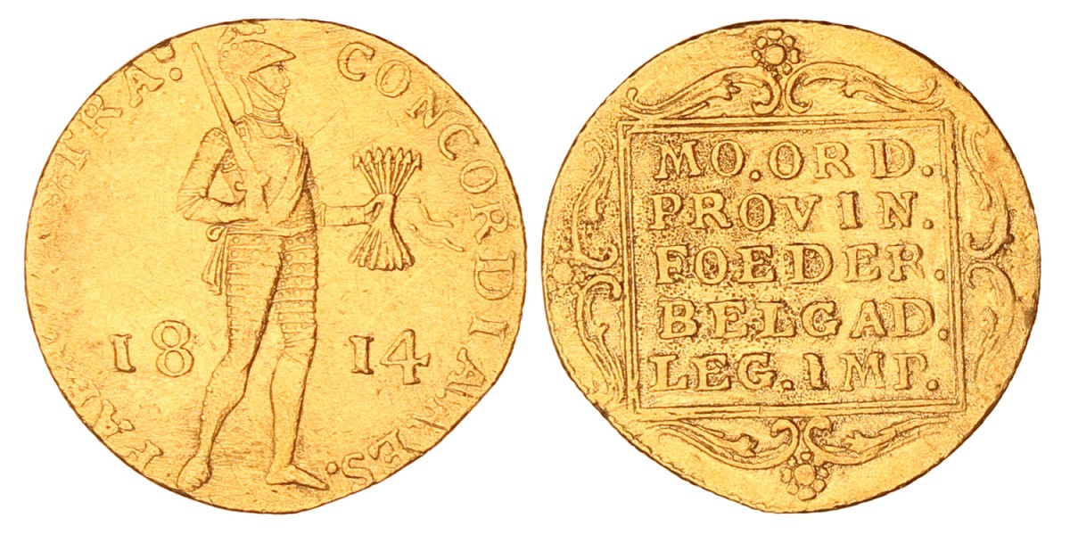 Gouden dukaat. Willem I. 1814. Zeer Fraai -.