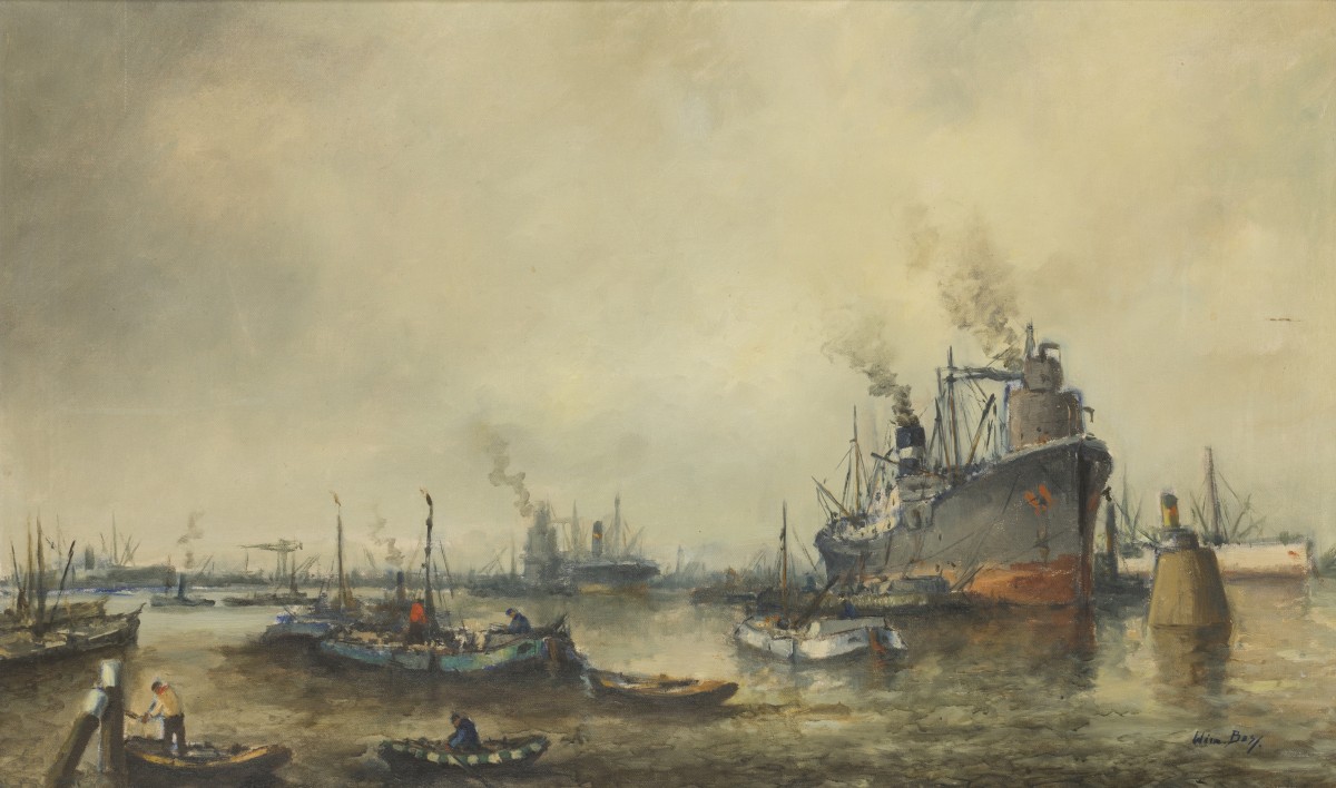 Willem "Wim" Bos (Rotterdam 1906 - 1974 Den Haag), Bedrijvigheid in de Rotterdamse haven.