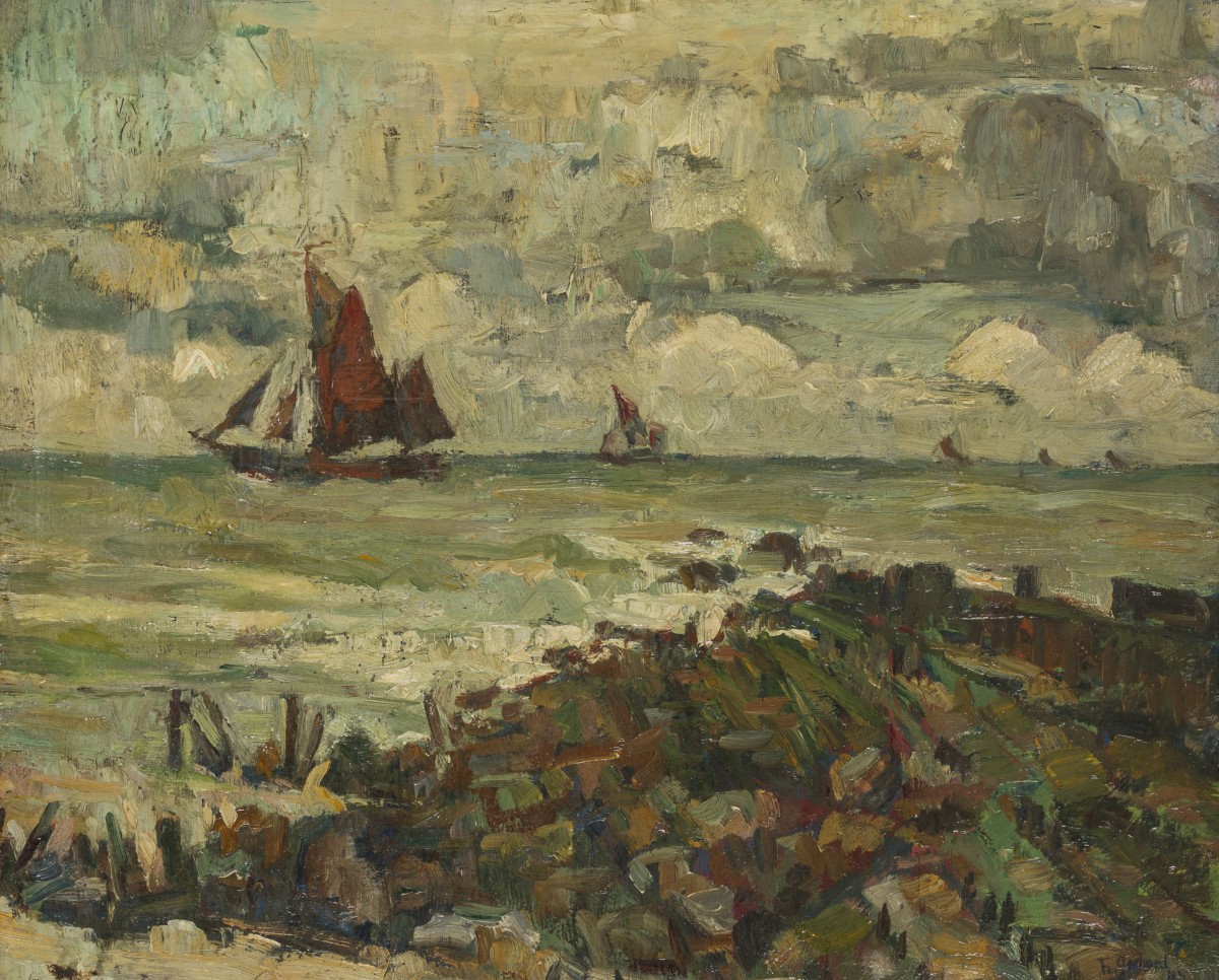 Visserschepen voor de kust van Zeeland(?)