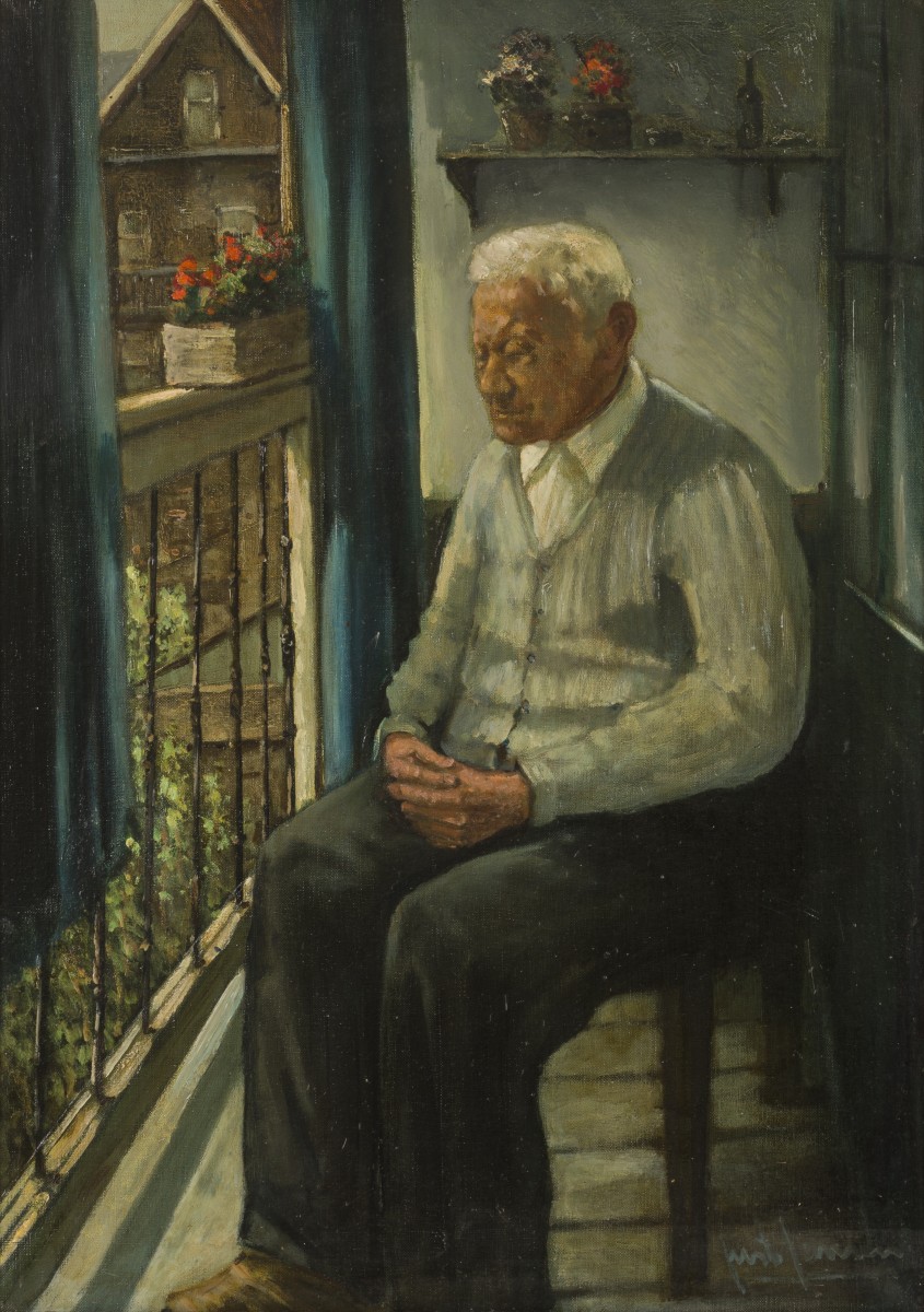 Just Jansen (Rotterdam 1905 - 1993), Portret van de vader van de schilder.