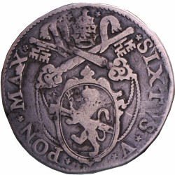 Italian states. Papal states. Sixtus V. Testone. N.D. (1585-1590).