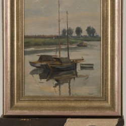 Cor Noltee (Den Haag 1903 - 1967 Dordrecht), Zeilbootjes op de Merwede bij Dordrecht.