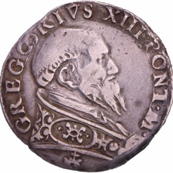 Italian states. Papal states. Gergory XIII. Testone. N.D. (1572-1585).