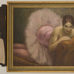 Toegeschreven aan Leonide Frechkop (Moskou 1887 - 1982 Brussel), Een Ballerina rustend op een divan.