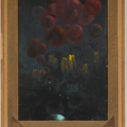 Michael Doré (Geb. 1922), Stilleven met o.a. Uil en Vlaamse Gaai (recto), Surrealistische voorstelling met ballonnen (verso).