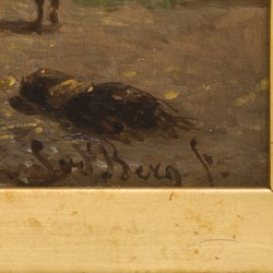 Simon van den Berg (Overschie 1812 - 1891 Arnhem), Kleinvee bij een stal