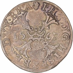 Halve Bourgondische rijksdaalder. Brabant. Antwerpen. Filips II. 1567. Zeer Fraai.