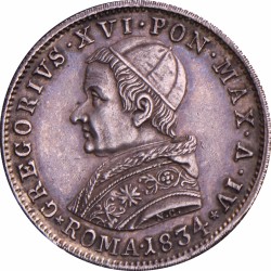 Italian states. Papal states. Gregory XVI. 20 Baiocchi. 1834.