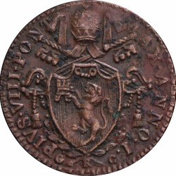 Italian states. Papal states. Pius VIII. 1 Quatrino. 1829.