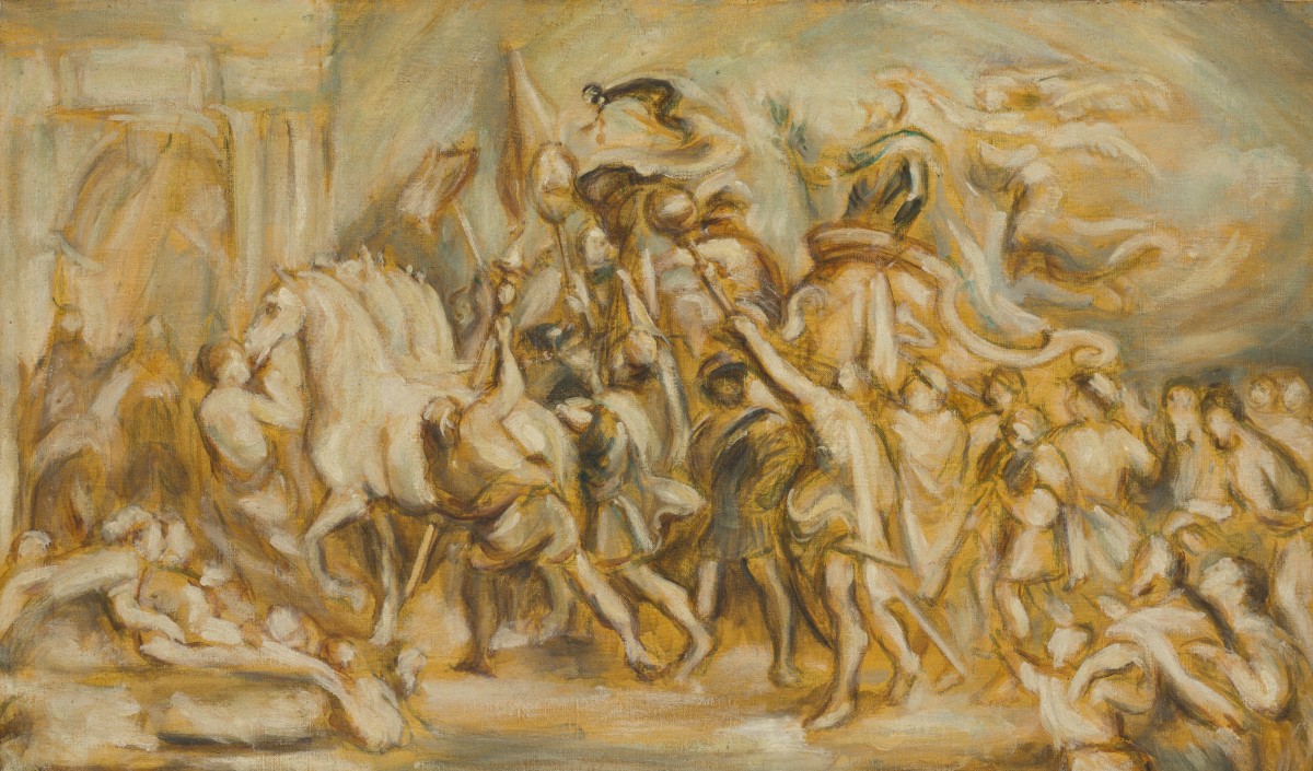 Naar Peter Paul Rubens (Siegen, Dld. 1577 - 1640 Antwerpen), De Triomf van Henri IV.