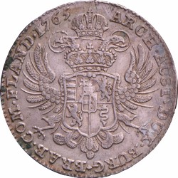 Kronenthaler Maria Theresia 1765 Brussel. Zeer fraai +.