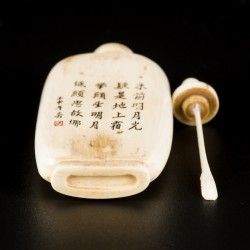 Een ivoren snuff bottle gedecoreerd met figuren, China, 19e eeuw.