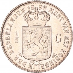 ½ Gulden. Wilhelmina. 1898. Prachtig.