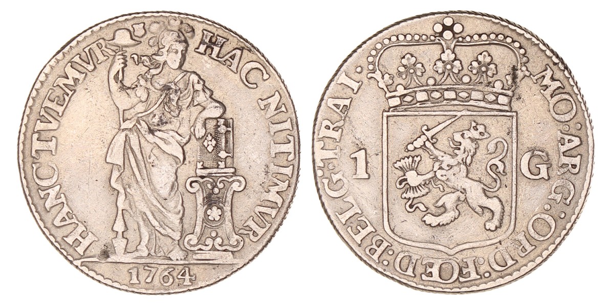 1 Gulden -generaliteits-. Utrecht. 1764. Zeer Fraai.