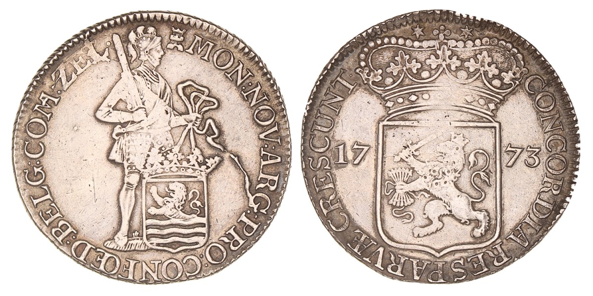 Zilveren Dukaat. Zeeland. 1773. Zeer Fraai +.