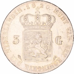 3 Gulden. Willem I. 1820 U. Zeer Fraai.