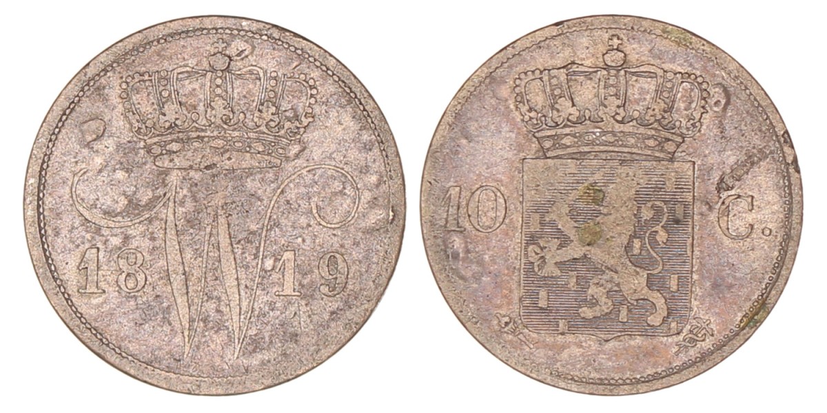 10 Cent. Willem I. 1819 U. Fraai.